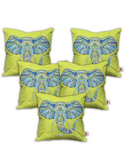 Indigifts - Diwali Gift Green Cushion Cover 16"x16" Set of 5
