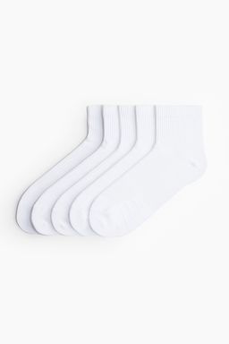 H&M - Men White 5-Pack Sports Socks With Drymove