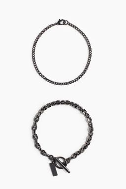 H&M - Men Black 2-Pack Bracelets