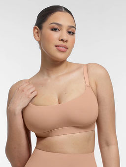 Shop The Edit - Beige Solid Regular Fit Bra