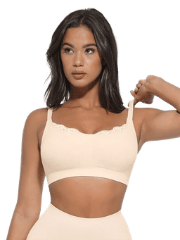 Shop The Edit - Beige Solid Regular Fit Bra
