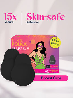 Pinq Polka - Black Reusable Push Up Silicone Breast Cups
