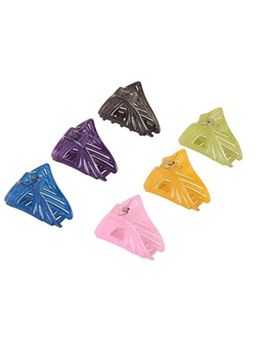 Accessher - Women Set Of 6 Claw Clips Multicolor Acrylic Triangle