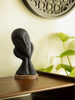 Ellementry - Spellbound Face Ecomix Black Sculpture for Home and Living Room Decor
