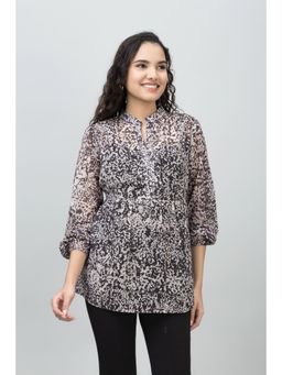 PURYS - Cinched Waist Casual Top