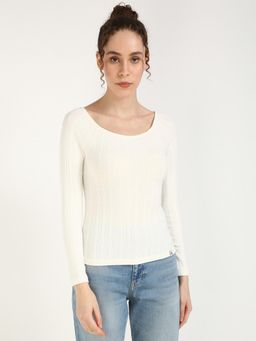 Calvin Klein - Women White Textured Top