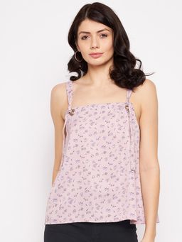 PURYS - Printed Knotted Sleeves Top