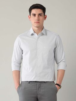 Arrow - Grey Stripes Cotton Slim Fit Shirt