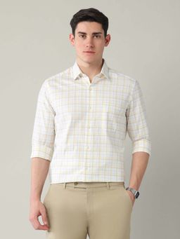 Arrow - Yellow Checks Cotton Slim Fit Shirt