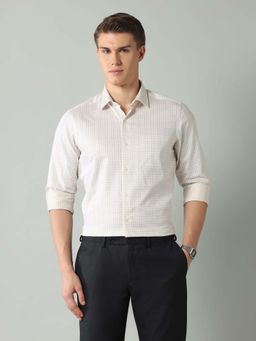Arrow - Yellow Checks Cotton Slim Fit Shirt