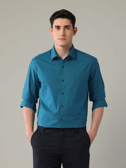 Arrow - Blue Printed Cotton Slim Fit Shirt