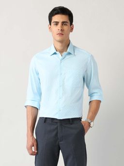 Arrow - Green Self Design Cotton Slim Fit Shirt