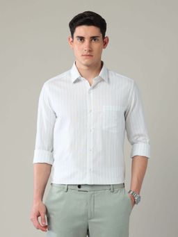 Arrow - White Stripes Cotton Slim Fit Shirt