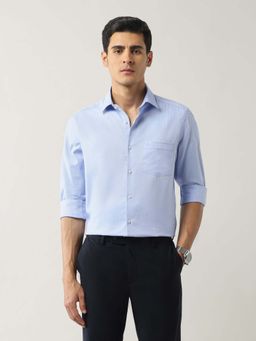 Arrow - Blue Self Design Cotton Slim Fit Shirt