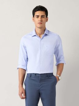 Arrow - Blue Self Design Cotton Slim Fit Shirt