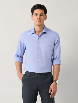 Arrow - Blue Self Design Cotton Slim Fit Shirt