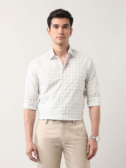 Arrow - Green Checks Cotton Slim Fit Shirt
