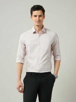 Arrow - Beige Checks Cotton Slim Fit Shirt