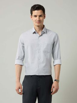 Arrow - Grey Checks Cotton Slim Fit Shirt