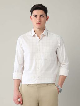 Arrow - Beige Checks Cotton Slim Fit Shirt