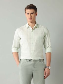 Arrow - Green Checks Cotton Slim Fit Shirt