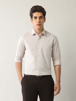 Arrow - Beige Printed Cotton Slim Fit Shirt