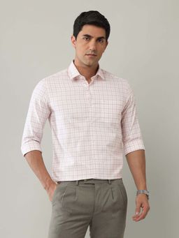 Arrow - Orange Checks Cotton Slim Fit Shirt