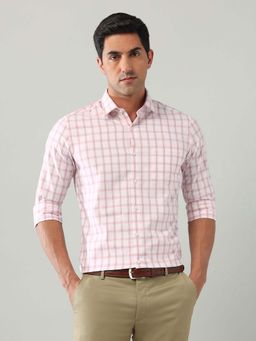 Arrow - Orange Checks Cotton Slim Fit Shirt