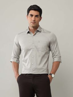 Arrow - Green Printed Cotton Slim Fit Shirt