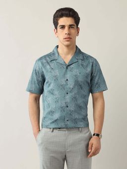 Arrow - Green Printed Cotton Slim Fit Shirt