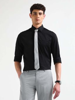 Arrow - Black Solid Cotton Slim Fit Shirt