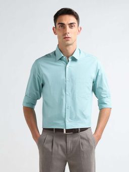 Arrow - Green Stripes Cotton Slim Fit Shirt