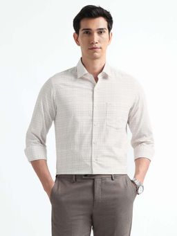 Arrow - Beige Checks Cotton Slim Fit Shirt
