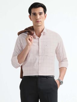 Arrow - Orange Checks Cotton Slim Fit Shirt