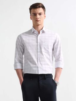 Arrow - Purple Textured Cotton Slim Fit Shirt