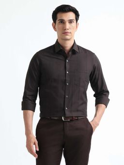 Arrow - Brown Stripes Cotton Slim Fit Shirt