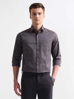 Arrow - Brown Textured Cotton Slim Fit Shirt