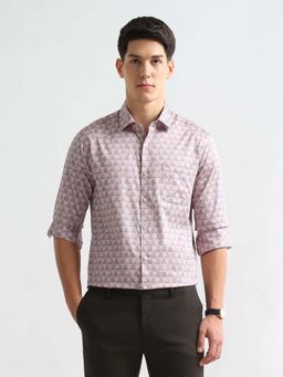 Arrow - Pink Printed Cotton Slim Fit Shirt