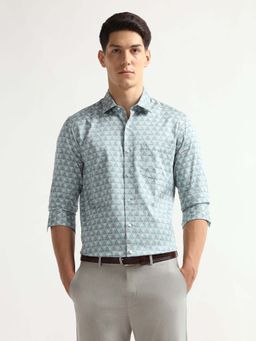 Arrow - Green Printed Cotton Slim Fit Shirt