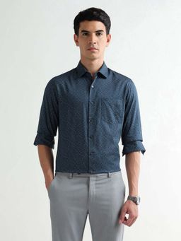 Arrow - Blue Printed Cotton Slim Fit Shirt
