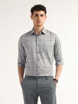 Arrow - Grey Printed Cotton Slim Fit Shirt