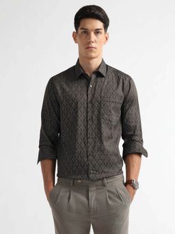 Arrow - Brown Printed Cotton Slim Fit Shirt