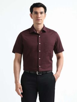 Arrow - Red Solid Cotton Regular Fit Shirt