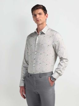 Arrow - Green Printed Cotton Tailored Fit Shirt