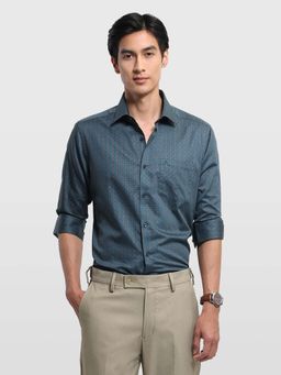 Arrow - Green Printed Cotton Slim Fit Shirt