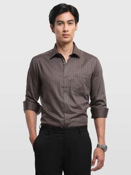 Arrow - Brown Printed Cotton Slim Fit Shirt