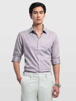 Arrow - Grey Printed Cotton Slim Fit Shirt