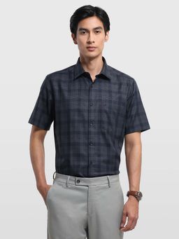 Arrow - Blue Self Design Cotton Regular Fit Shirt