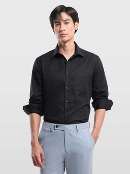 Arrow - Black Self Design Cotton Regular Fit Shirt