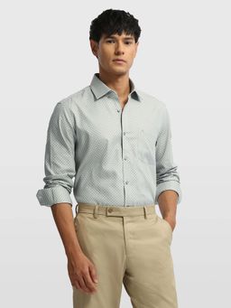 Arrow - Green Printed Cotton Slim Fit Shirt